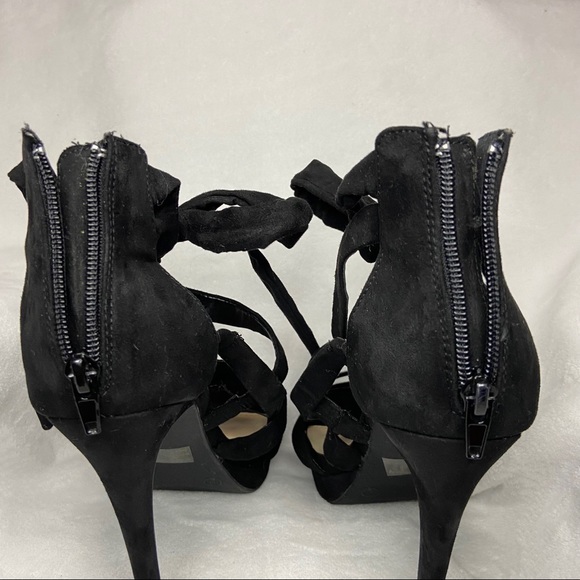 Lounge Suede Crisscross Leg Wrap Stiletto Heel - Picture 7 of 13